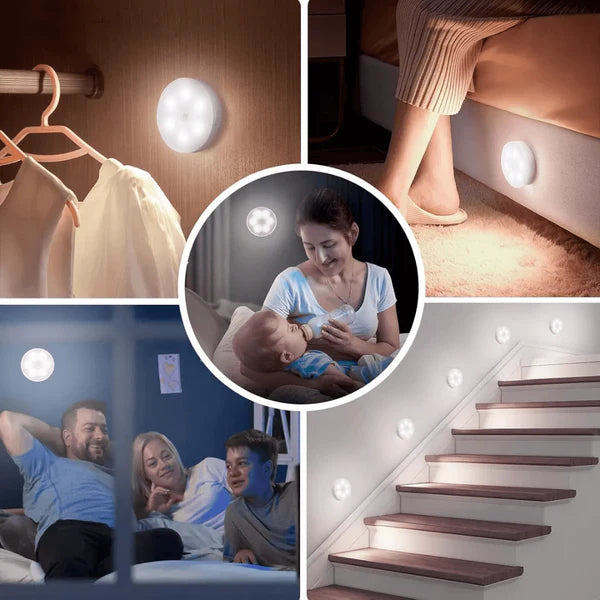 Luz LED con sensor de movimiento - uso en clóset, cama, escaleras y sala